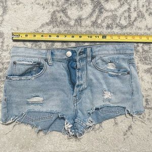 Mid Rise Distressed Shorts